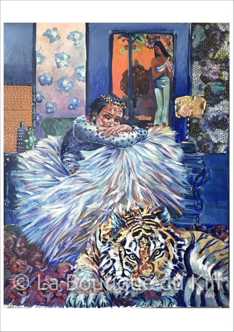Carte Femme Tigre 1 - La Boutique du kiff de Louise Groux, artiste peintre