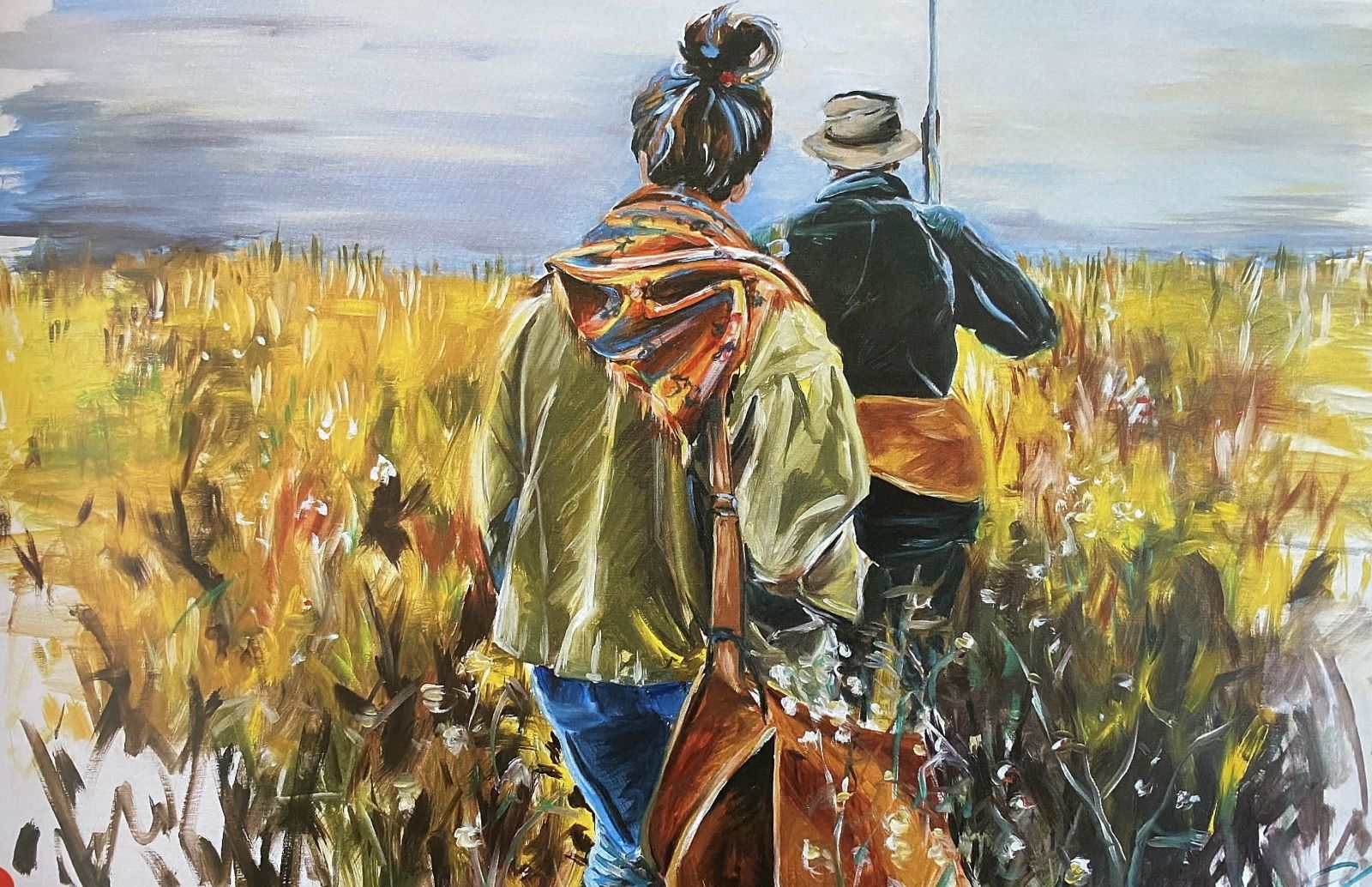 Scènes de vies : La Grange à scooter - Louise Groux, Artiste peintre