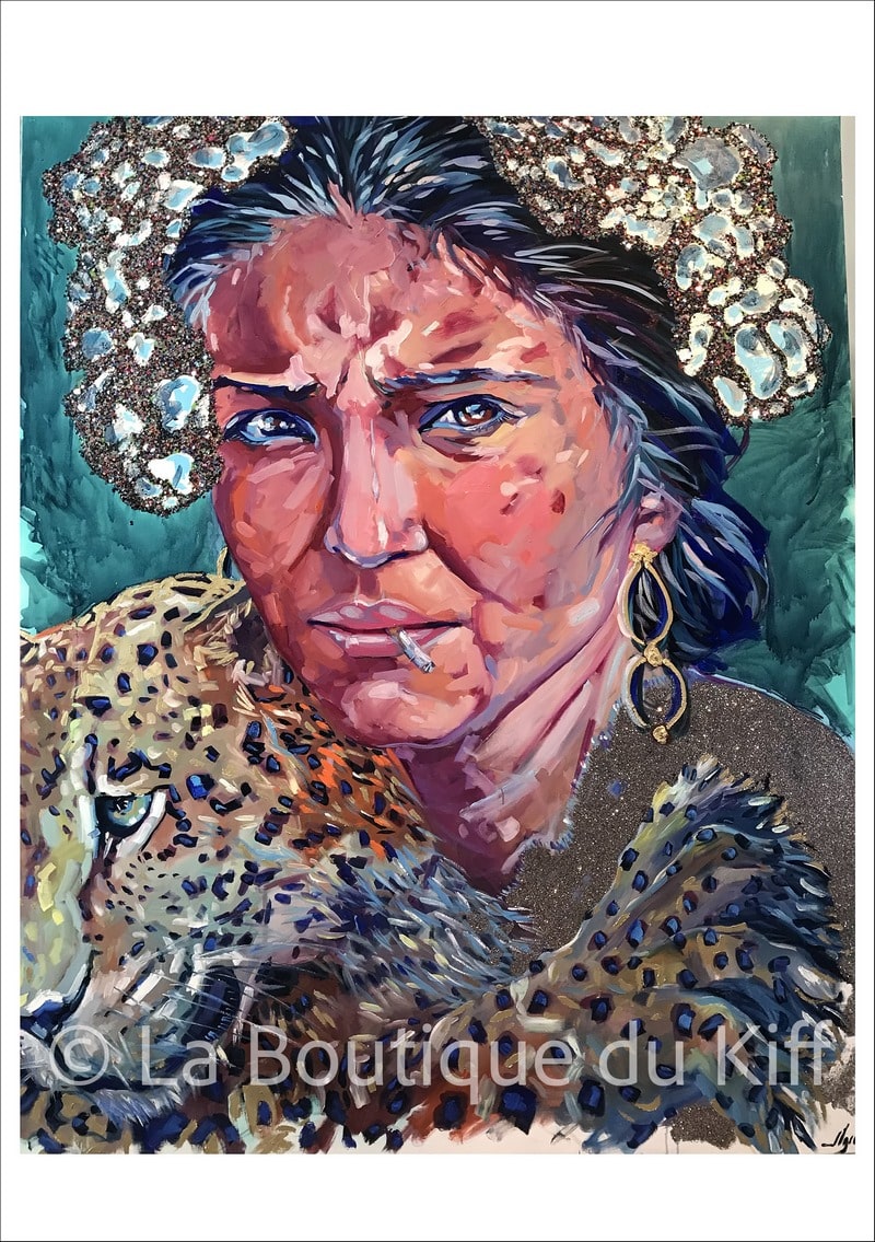 Carte Femme Guépard Vogue Rubinstein - Louise Groux - Artiste Peintre