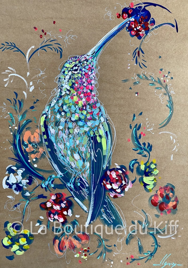 Carte Colibri : Petit Colibri - Louise Groux - Artiste Peintre