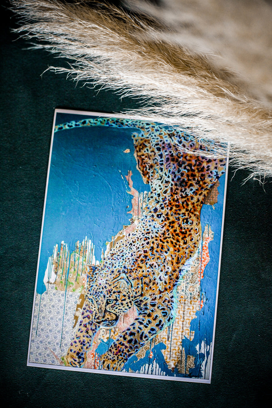 Carte Léopard Interlude - Louise Groux - Artiste Peintre