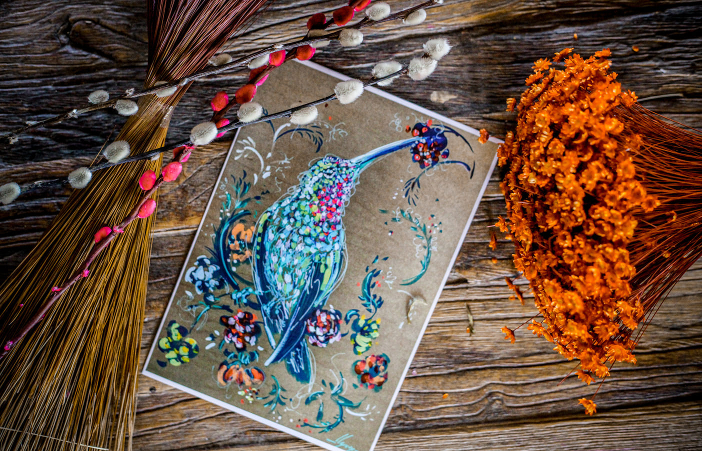 Carte Colibri : Petit Colibri - Louise Groux - Artiste Peintre