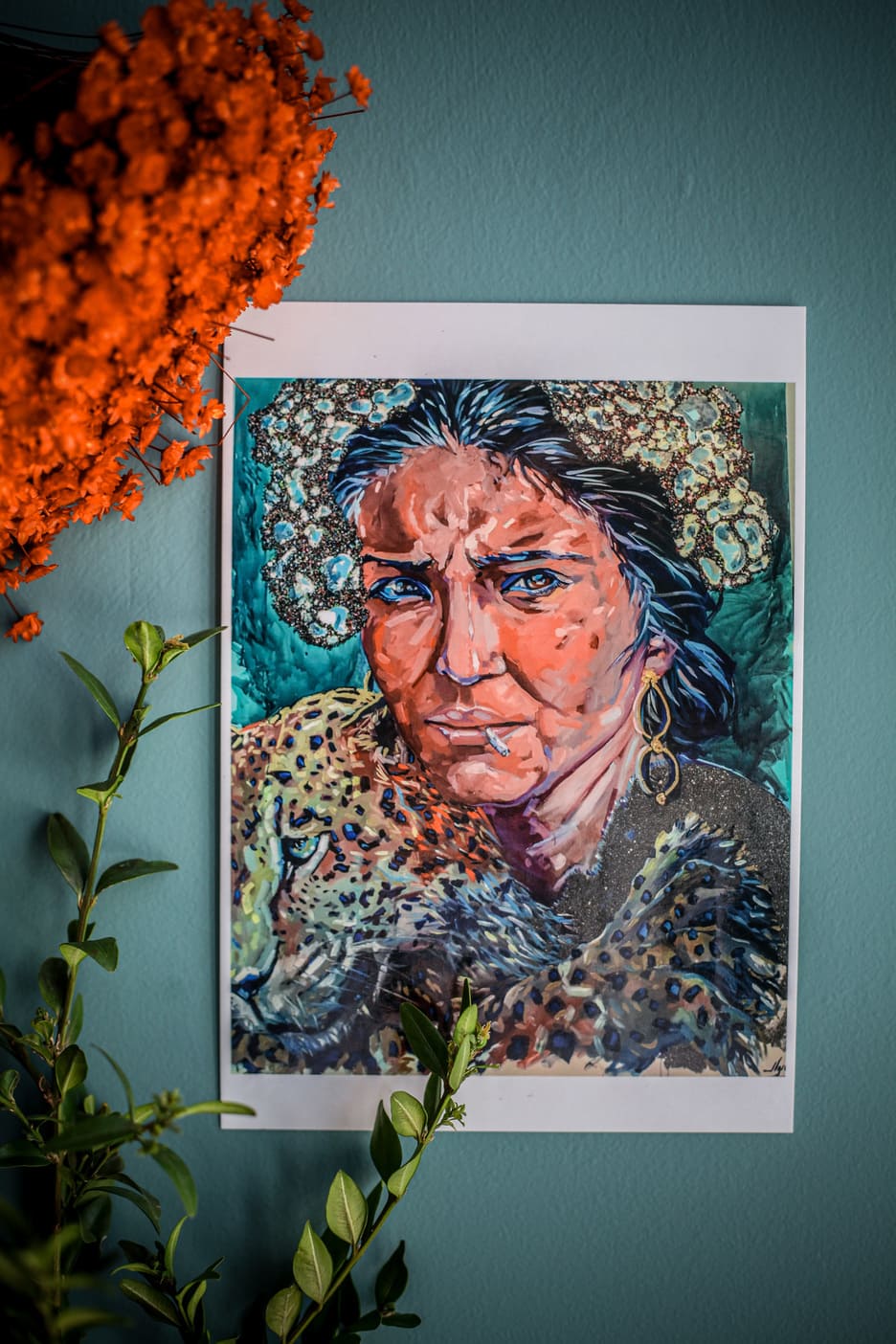 Carte Femme Guépard Vogue Rubinstein - Louise Groux - Artiste Peintre