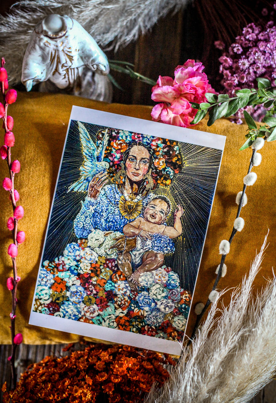 Carte Femme Sacrée : Alléluia - Louise Groux - Artiste Peintre