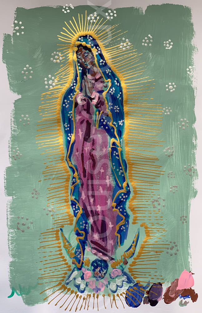 Dessin Notre Dame de Guadalupe - Louise Groux - Artiste Peintre
