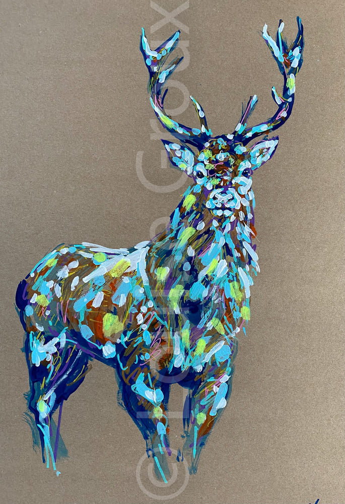 Cerf - Louise Groux - Artiste Peintre